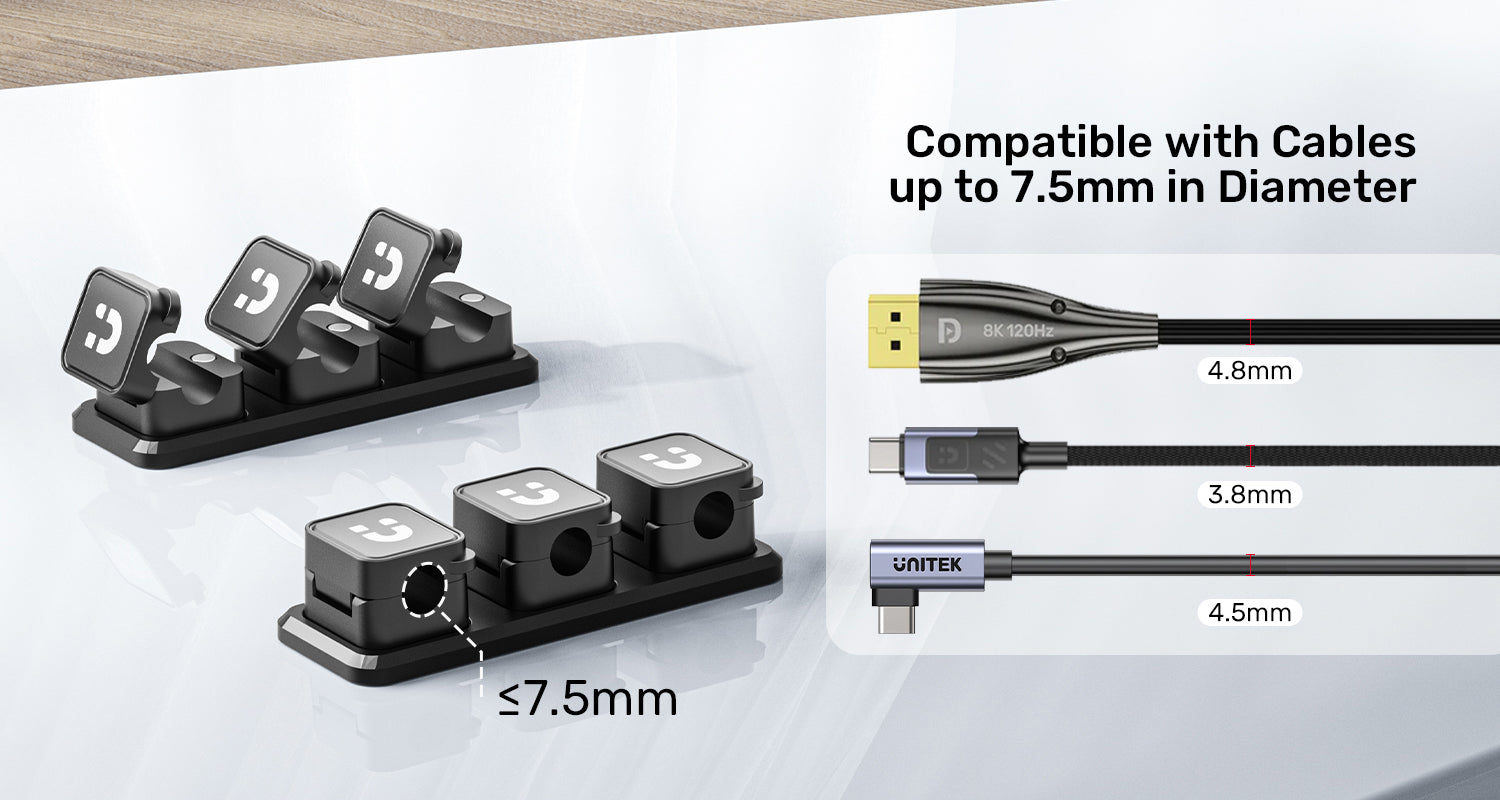 Unitek T1117ABK01 SnapHold Magnetic Cable Clip Holder with Base
