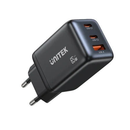 Unitek P1130ABK01 65W GaN Wall Charger 3-Port Fast