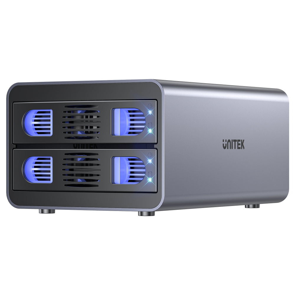 Unitek 2 Bay USB-C RAID External Hard Drive Enclosure01 - One Chip Computers Unitek S1308C01 USB-C 2-Bay 2.5"/3.5" SATA External Hard Drive Enclosure