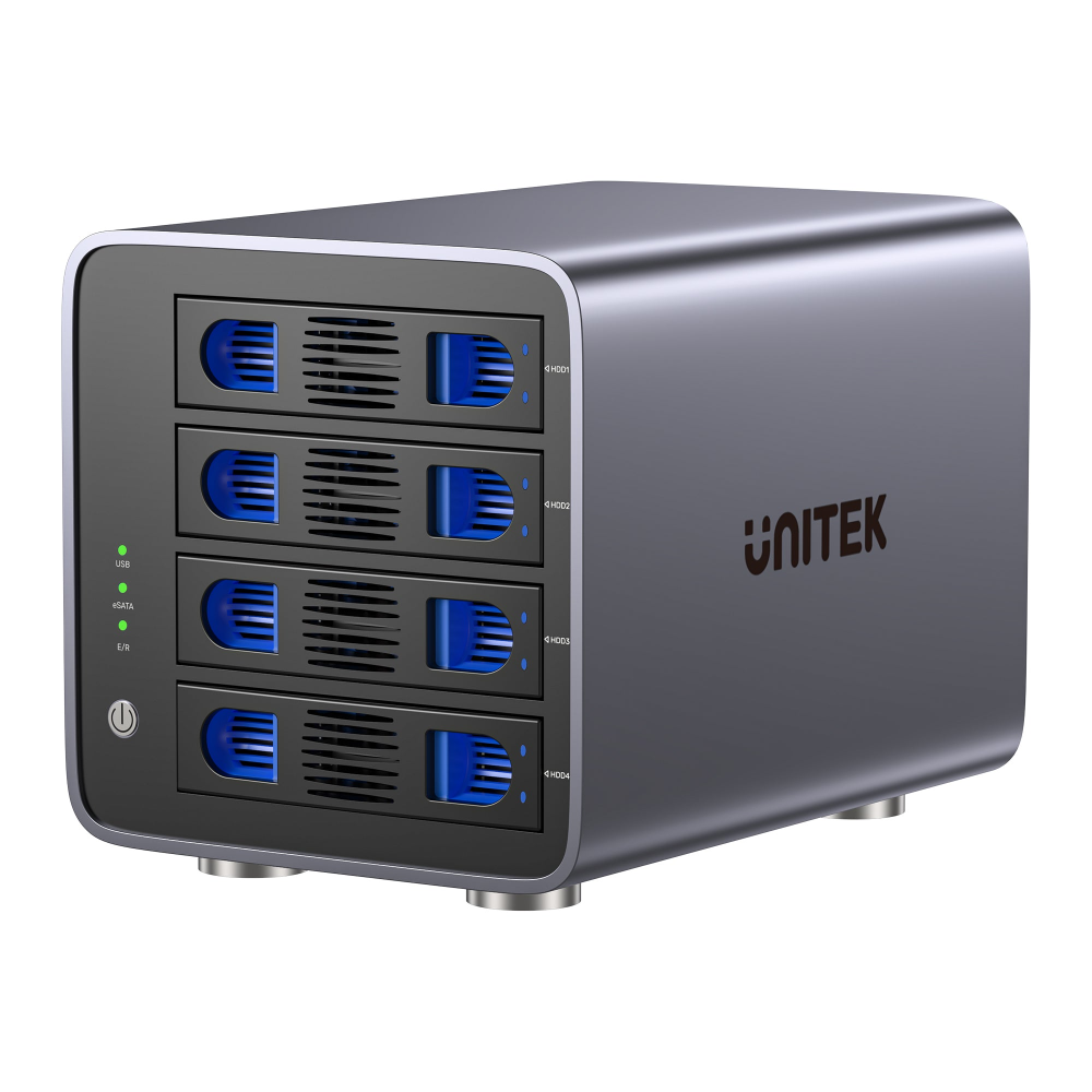 Unitek 4 Bay RAID External Hard Drive Enclosure02 - One Chip Computers Unitek S1301AGY01 4-Bay RAID 2.5"/3.5" SATA External Hard Drive Enclosure