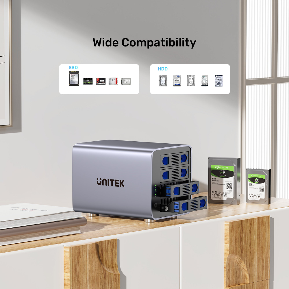 Unitek 4 Bay RAID External Hard Drive Enclosure07 - One Chip Computers Unitek S1301AGY01 4-Bay RAID 2.5"/3.5" SATA External Hard Drive Enclosure