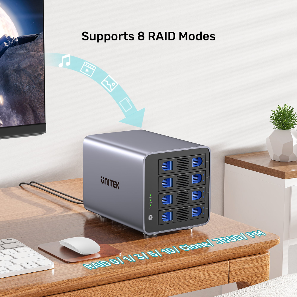 Unitek 4 Bay RAID External Hard Drive Enclosure18 - One Chip Computers Unitek S1301AGY01 4-Bay RAID 2.5"/3.5" SATA External Hard Drive Enclosure
