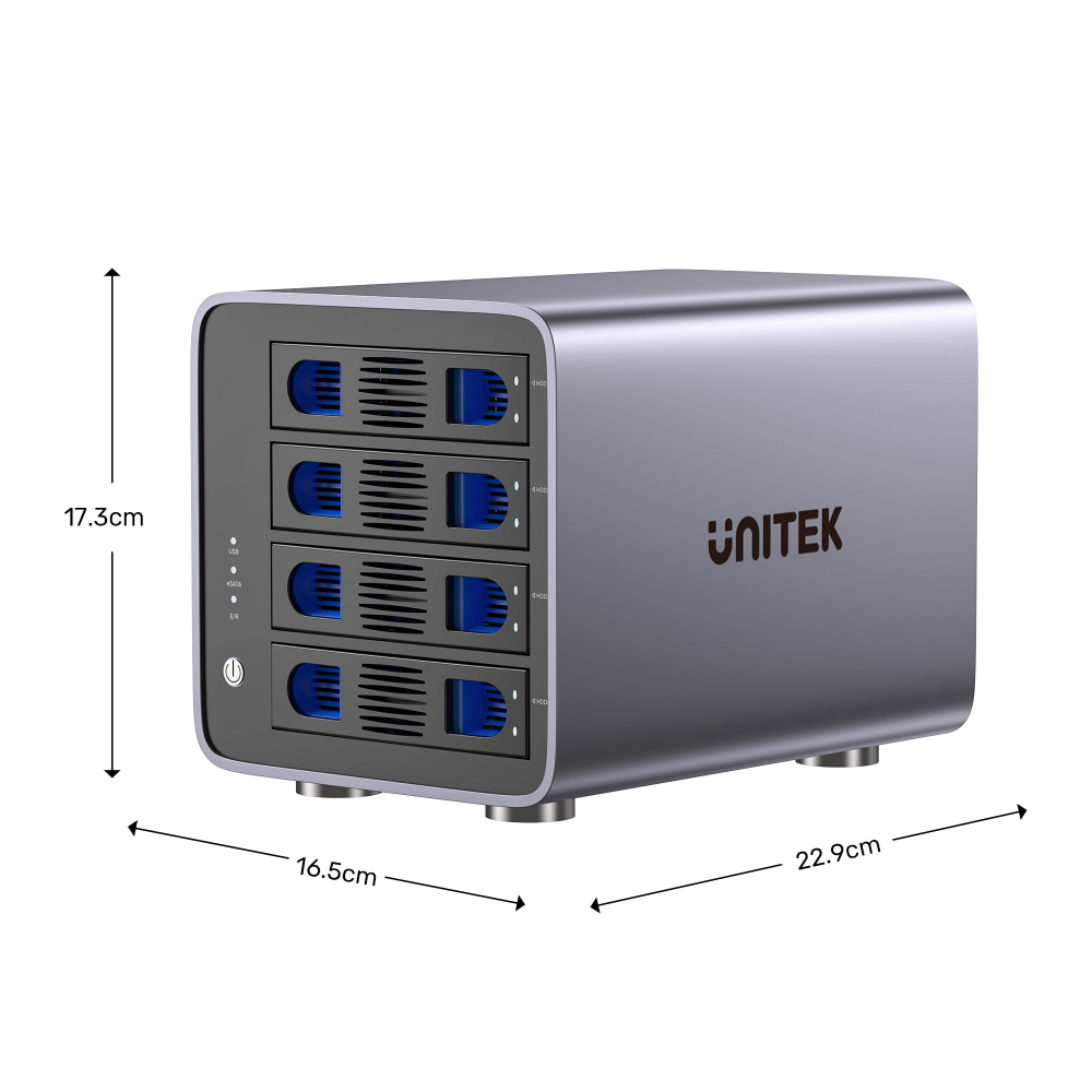 Unitek 4 Bay RAID External Hard Drive Enclosure20 - One Chip Computers Unitek S1301AGY01 4-Bay RAID 2.5"/3.5" SATA External Hard Drive Enclosure