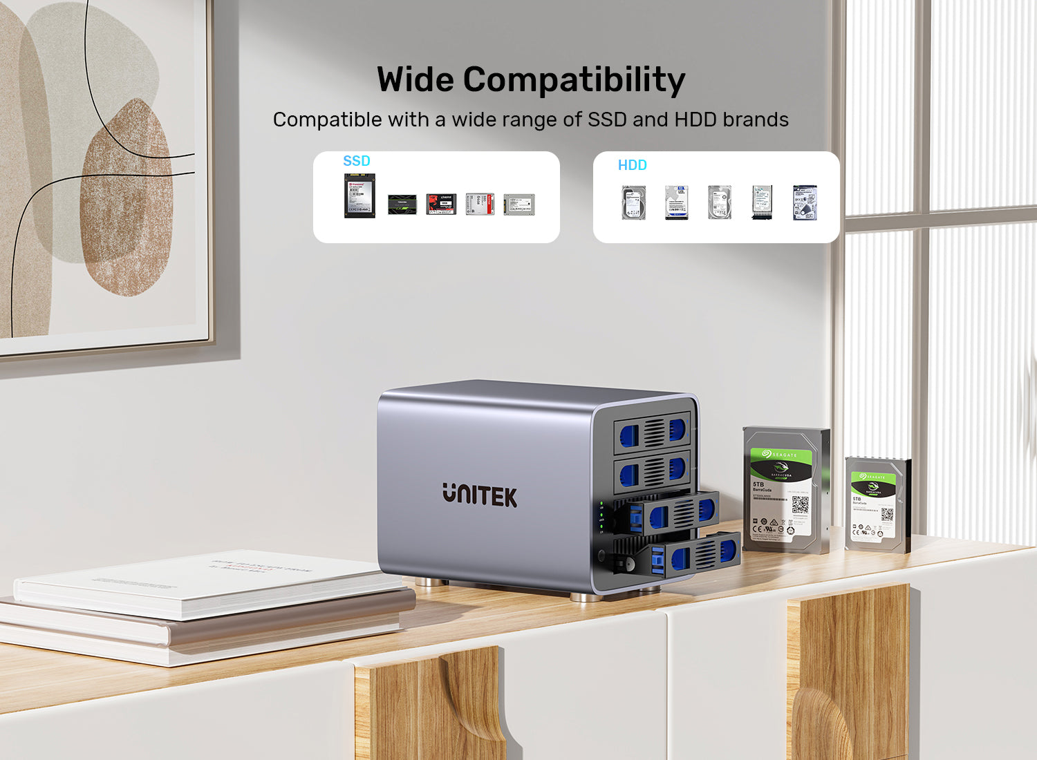 Unitek S1301AGY01 4-Bay RAID 2.5"/3.5" SATA External Hard Drive Enclosure