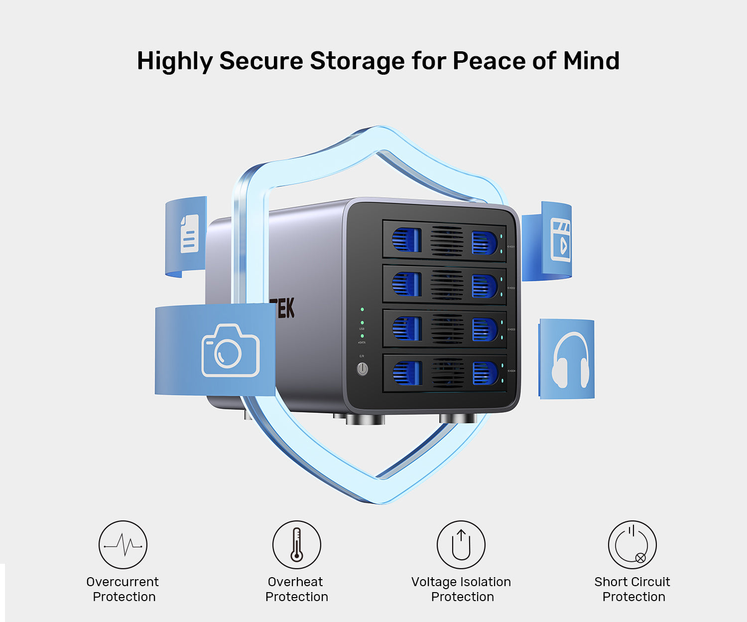 Unitek S1301AGY01 4-Bay RAID 2.5"/3.5" SATA External Hard Drive Enclosure