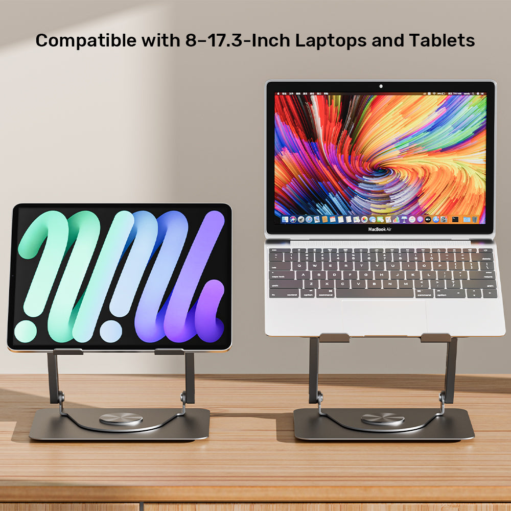 Unitek Adjustable Laptop Stand with Detachable Cooling Fan08 - One Chip Computers Unitek OT1098AGY01 Adjustable Laptop Stand with Detachable Cooling Fan 360° Rotating Base Carbon Steel