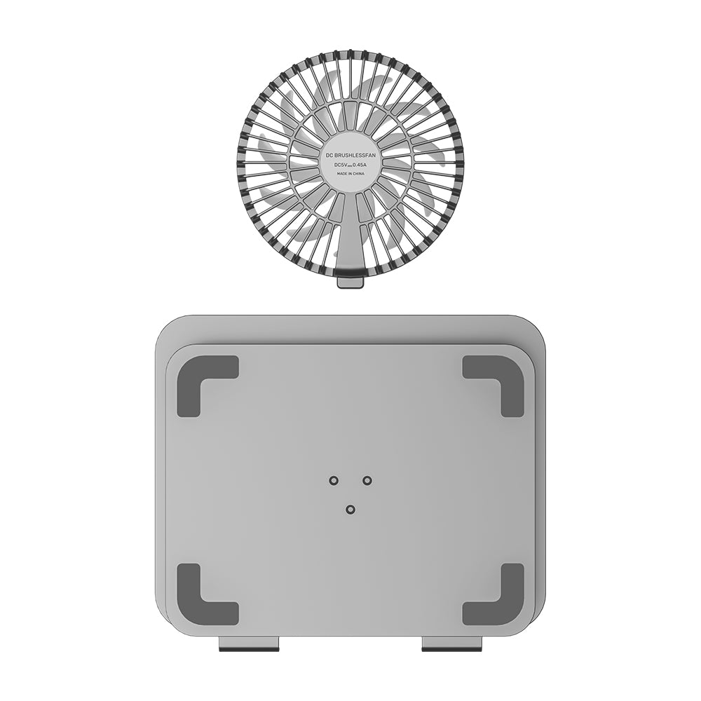 Unitek Adjustable Laptop Stand with Detachable Cooling Fan11 - One Chip Computers Unitek OT1098AGY01 Adjustable Laptop Stand with Detachable Cooling Fan 360° Rotating Base Carbon Steel