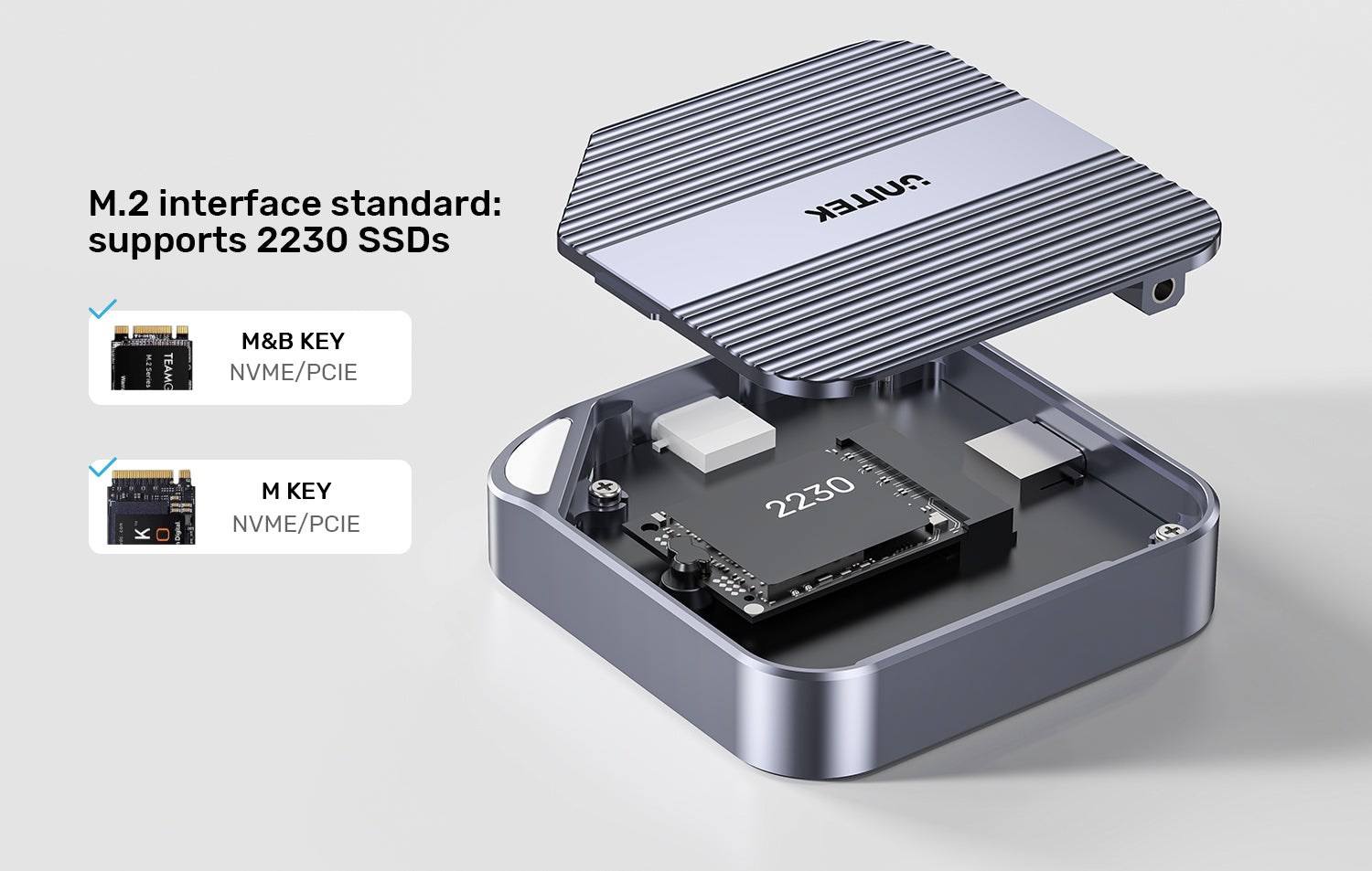 Unitek S1229CBK01 M.2 NVMe & SATA 2.5'' SSD Enclosure Adapter