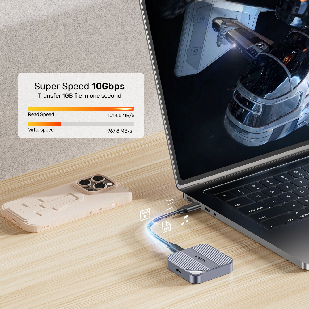 Unitek Magnetic M2 2230 NVMe SSD Enclosure06 - One Chip Computers Unitek S1244AGY01 Magnetic M.2 2230 NVMe SSD Enclosure 100W PD Metal