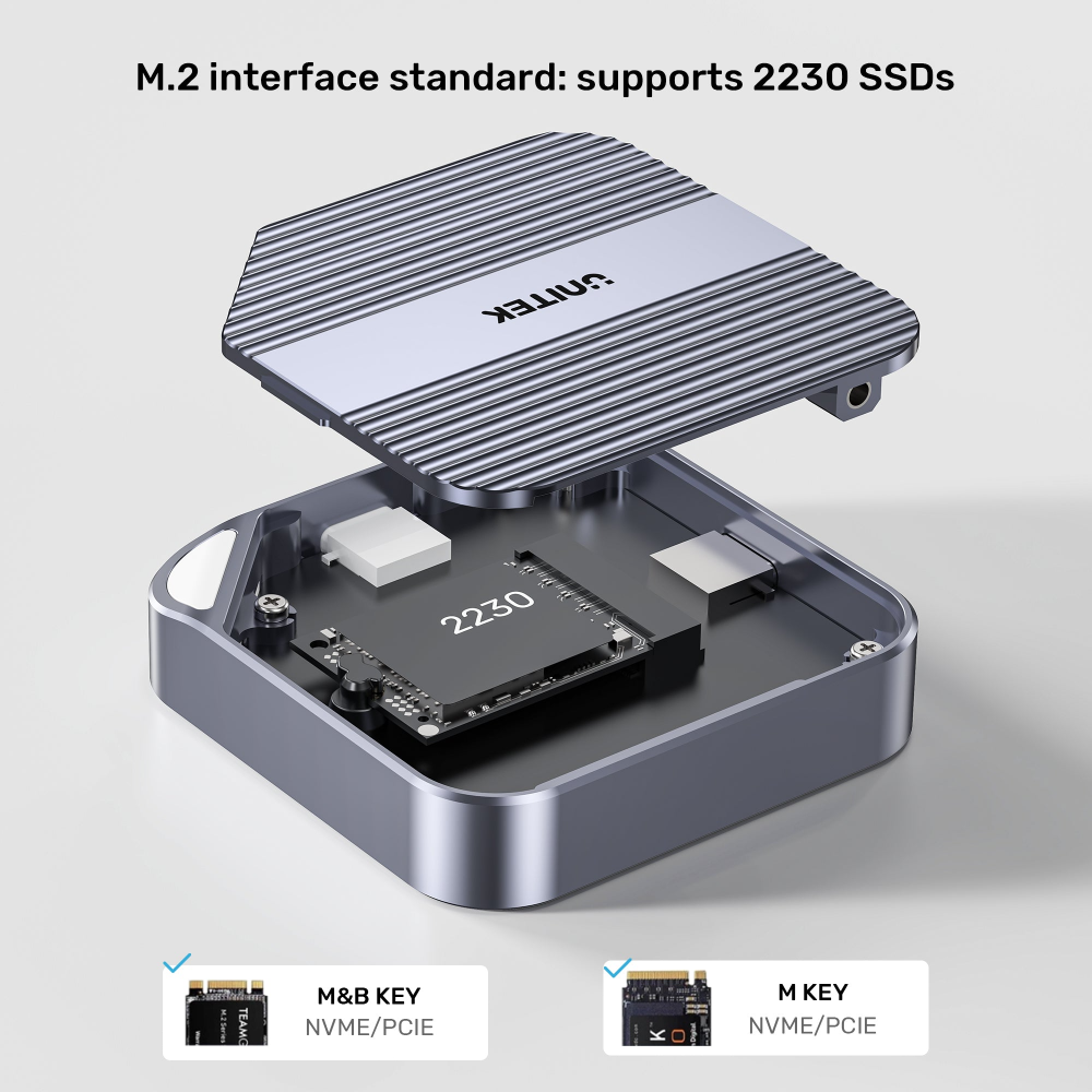 Unitek Magnetic M2 2230 NVMe SSD Enclosure09 - One Chip Computers Unitek S1244AGY01 Magnetic M.2 2230 NVMe SSD Enclosure 100W PD Metal