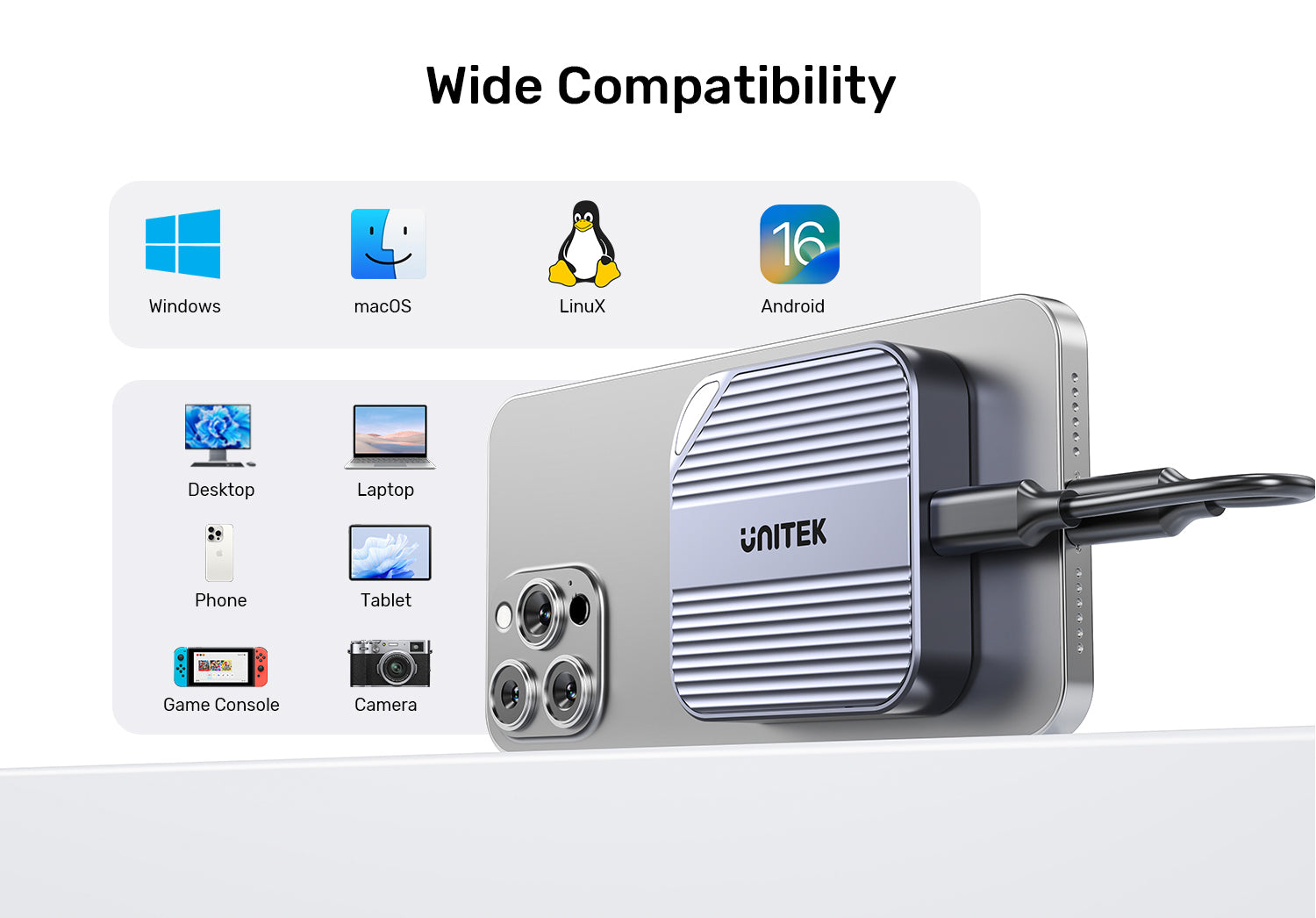 Unitek Magnetic M2 2230 NVMe SSD Enclosure10 - One Chip Computers Unitek S1229CBK01 M.2 NVMe & SATA 2.5'' SSD Enclosure Adapter