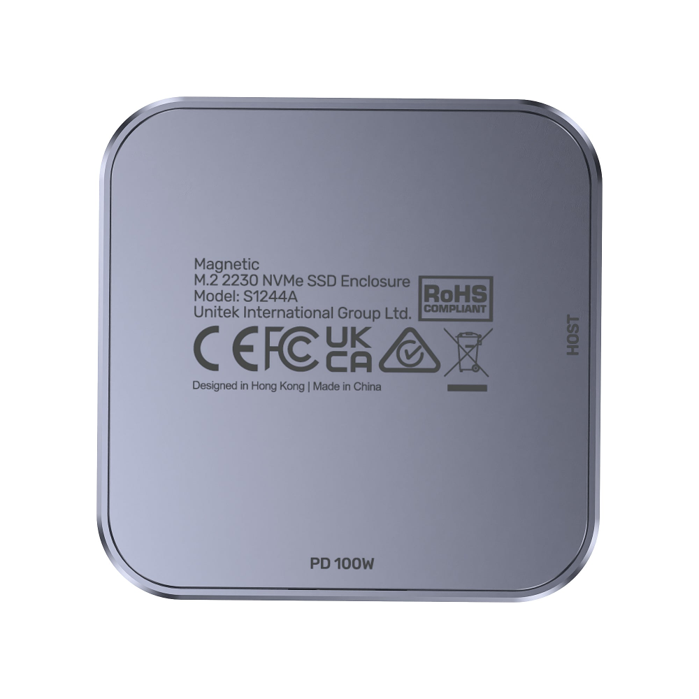 Unitek Magnetic M2 2230 NVMe SSD Enclosure18 - One Chip Computers Unitek S1244AGY01 Magnetic M.2 2230 NVMe SSD Enclosure 100W PD Metal