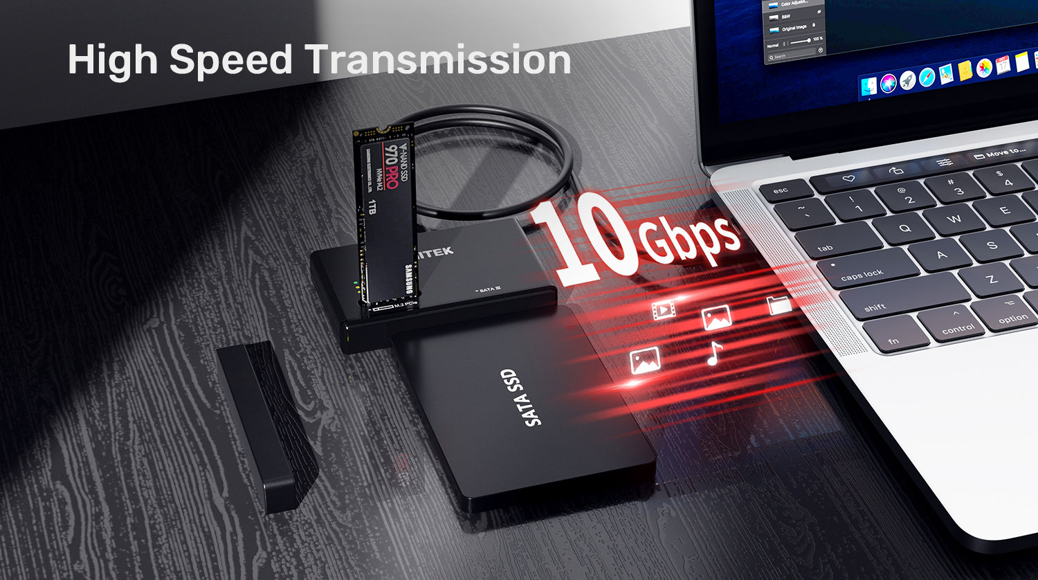 Unitek S1232A01-EU USB-C to NVMe M.2 & 2.5''/3.5'' SATA SSD Enclosure Adapter