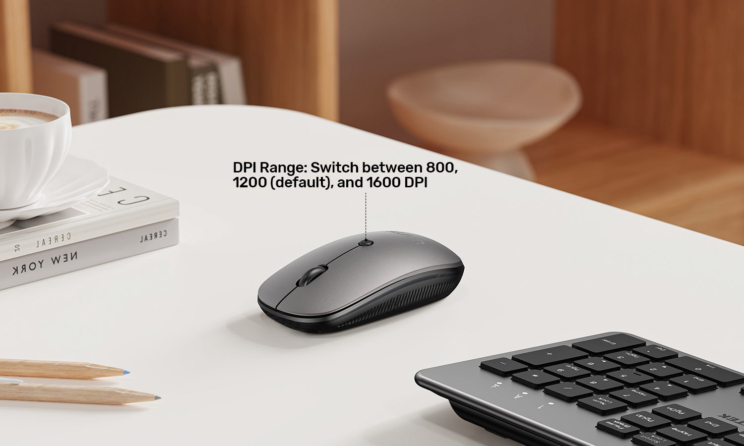 Unitek T054AGY01-US SlimDuo 24GHz Wireless Keyboard Mouse Combo Space Gray4 - One Chip Computers Unitek T054AGY01-US SlimDuo 2.4GHz Wireless Keyboard & Mouse Combo Space Gray