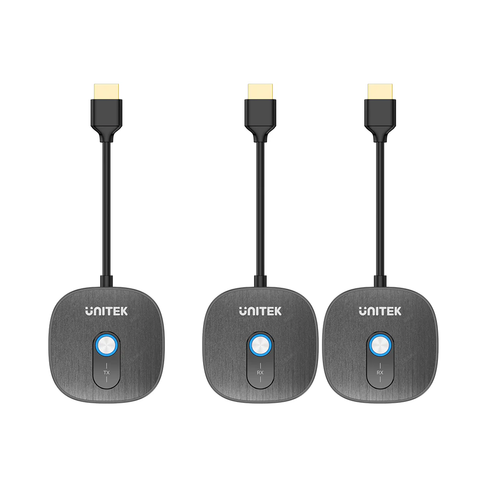 Unitek V1711ABK01 Wireless 1080P HDMI Transmitter with Dual Receivers 50M2 - One Chip Computers Unitek V1711ABK01 Wireless 1080P HDMI Transmitter with Dual Receivers 50M