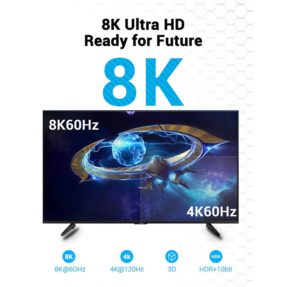 VENTION AANBG 8K HDMI CABLE BLACK2 - One Chip Computers