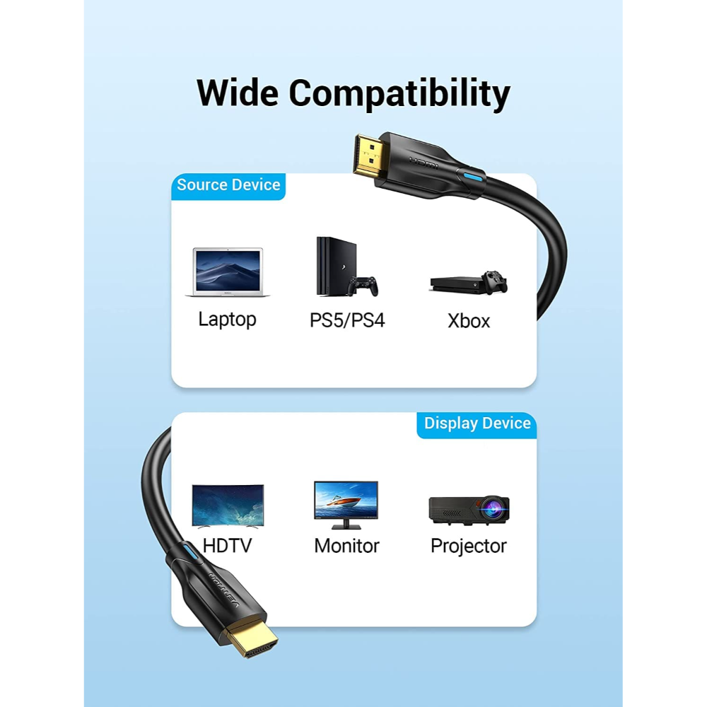 VENTION AANBG 8K HDMI CABLE BLACK6 - One Chip Computers