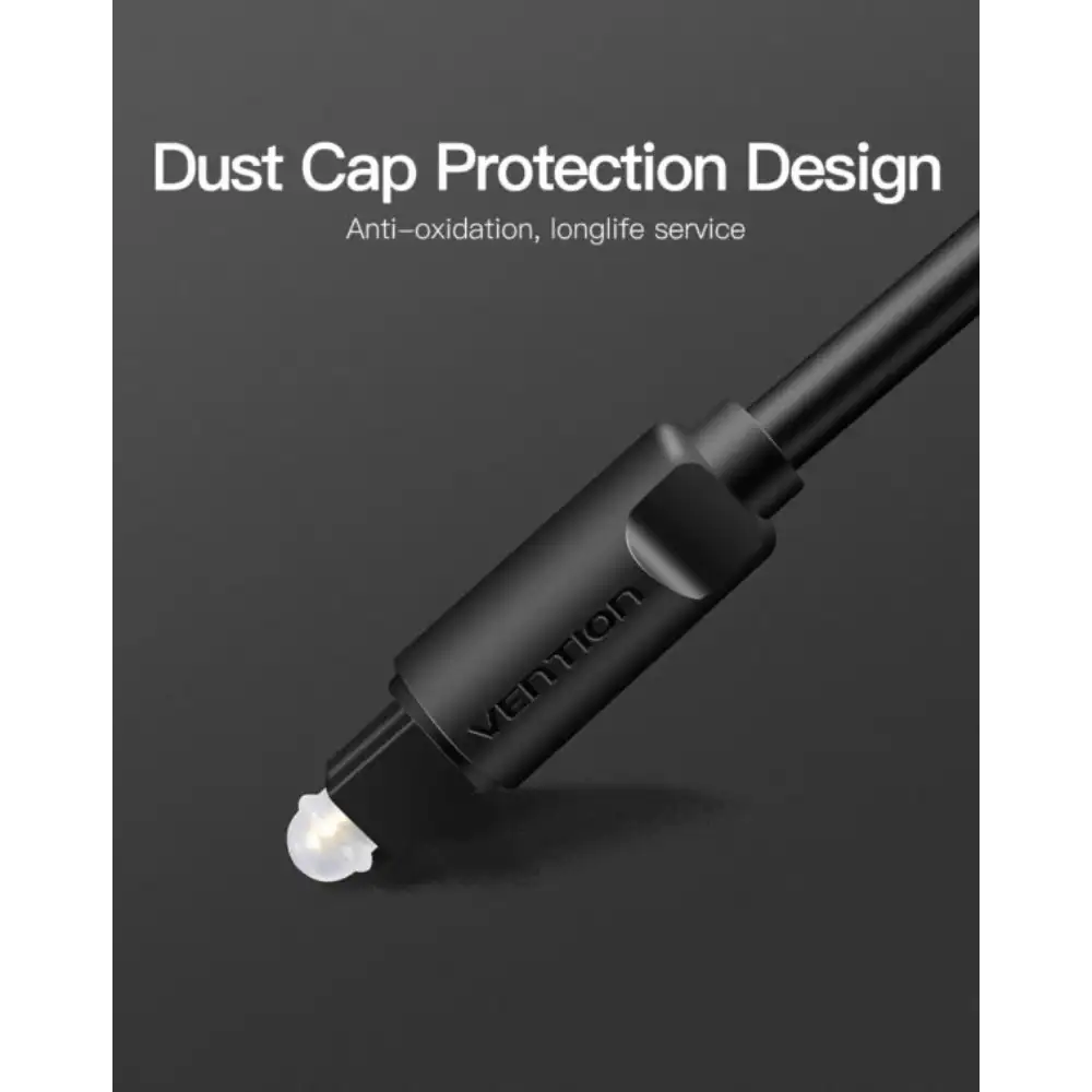 VENTION BAEBH OPTICAL FIBER AUDIO CABLE 2M BLACK5 - One Chip Computers