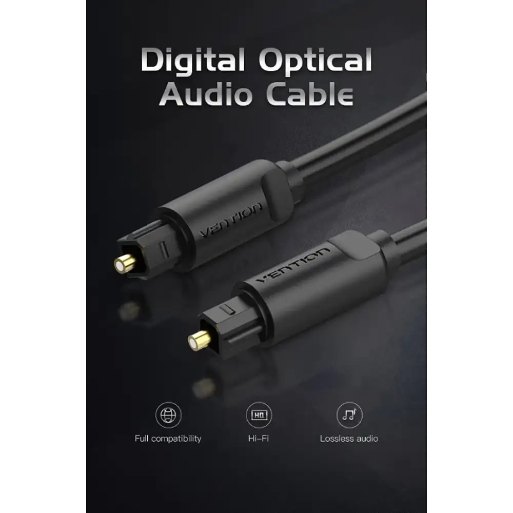 VENTION BAEBH OPTICAL FIBER AUDIO CABLE 2M BLACK6 - One Chip Computers
