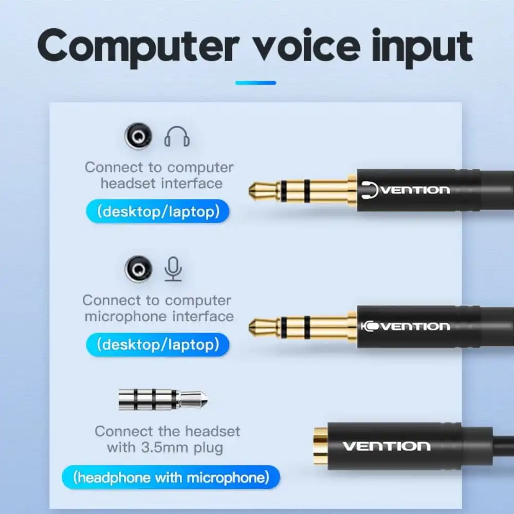 VENTION BBTBY 235MM MALE TO 135MM FEMALE AUDIO CONVERTER 3jfif - One Chip Computers