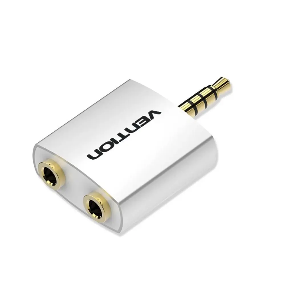 VENTION BDAW0 4POLE 35MM MALE TO 235MM FEMALE AUDIO CONVERTER 01 - One Chip Computers Vention BDAW0 4-Pole 3.5mm Male to 2*3.5mm Female Audio Converter