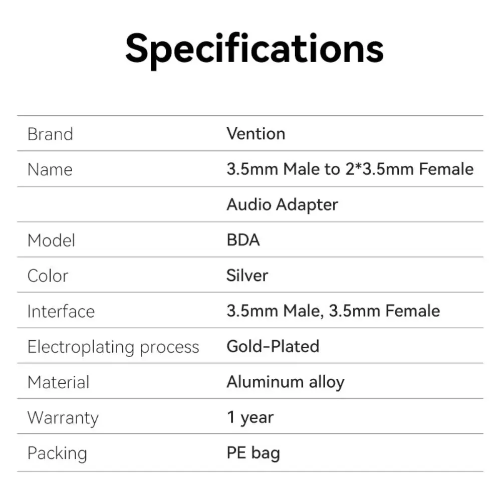 VENTION BDAW0 4POLE 35MM MALE TO 235MM FEMALE AUDIO CONVERTER 10 - One Chip Computers