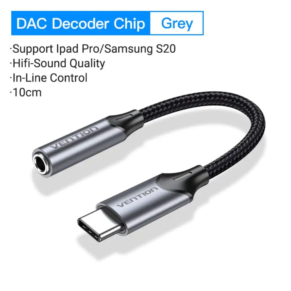VENTION BGMHA USB-C TO 35MM EARPHONE JACK ADAPTER1 - One Chip Computers