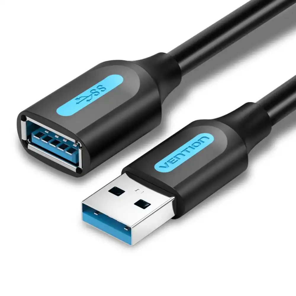 VENTION CBHBI USB30 MALE TO FEMALE EXTENTION CABLE 3M1 - One Chip Computers Vention CBHBI USB 3.0 Male to Female Extension Cable 3M Black