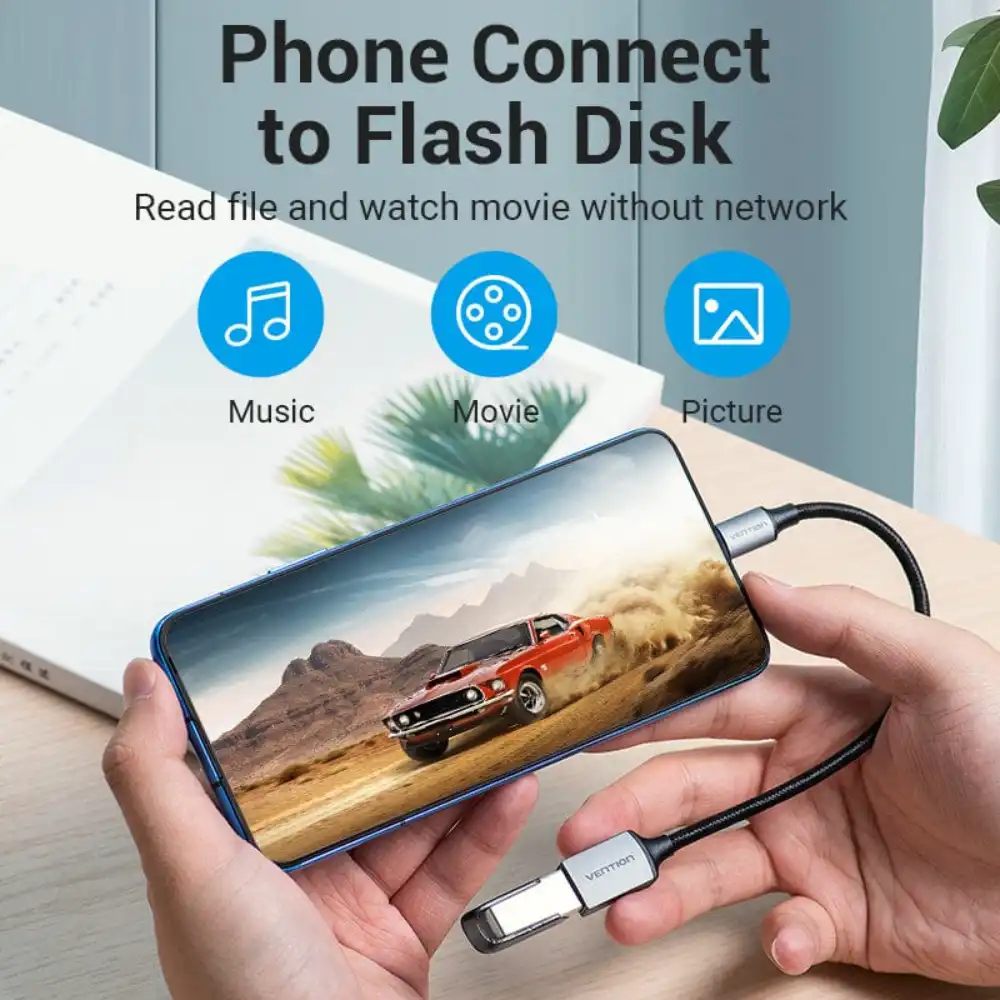 VENTION CCXHB USB-C MALE TO USB A FEMALE OTG CABLE 2 - One Chip Computers