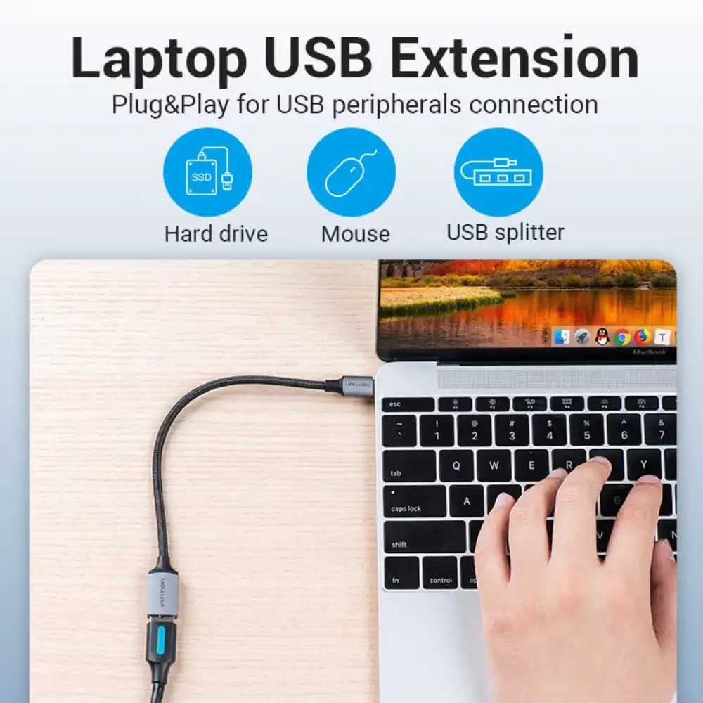VENTION CCXHB USB-C MALE TO USB A FEMALE OTG CABLE 7 - One Chip Computers