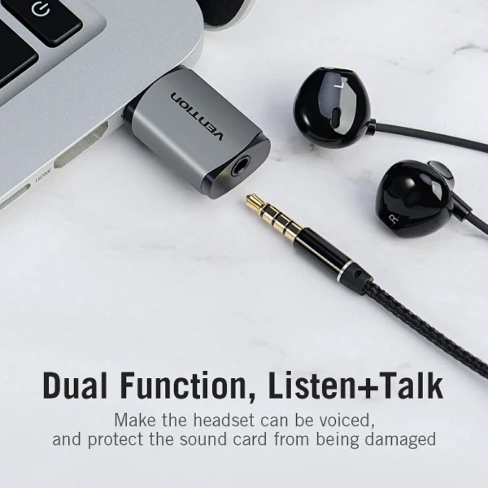 VENTION CDNH0 USB EXTERNAL SOUND CARD METAL3 - One Chip Computers