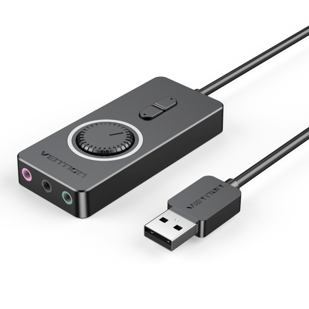 VENTION CDRBB USB EXTERNAL STEREO SOUND ADAPTER1 - One Chip Computers Vention CDRBB USB External Stereo Sound Adapter