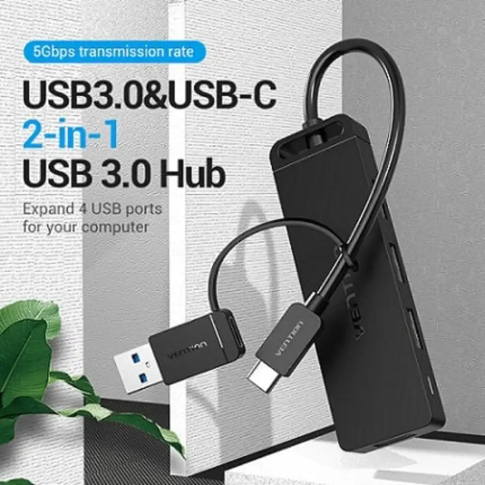VENTION CHTBB 4-PORT USB-C USB30 2-IN1 HUB2 - One Chip Computers