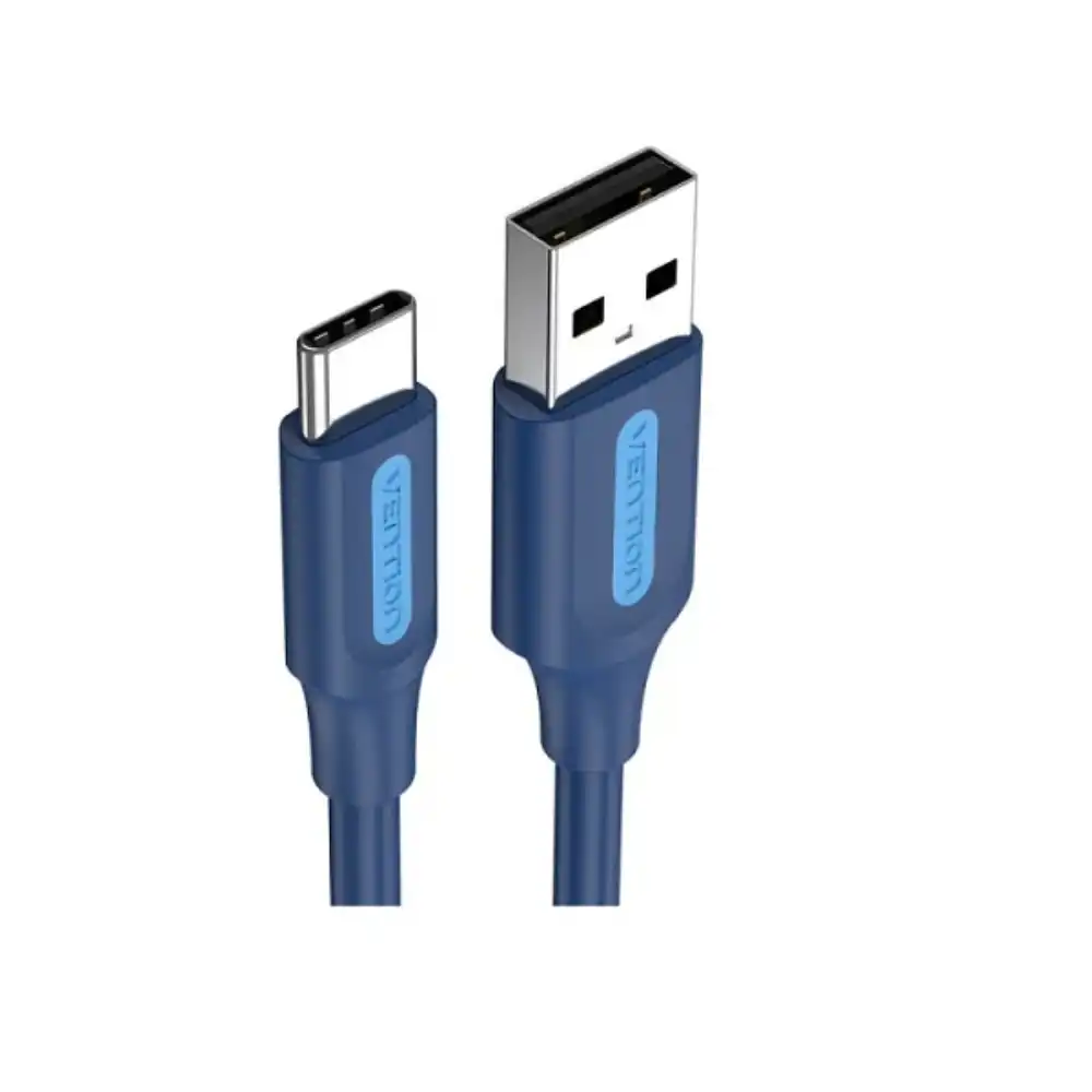VENTION COKLH USB20 A TO C MALE CHARGING CABLE 2M BLUE 1 - One Chip Computers Vention COKLH USB 2.0 A to USB-C Male Charging Cable 2M Blue