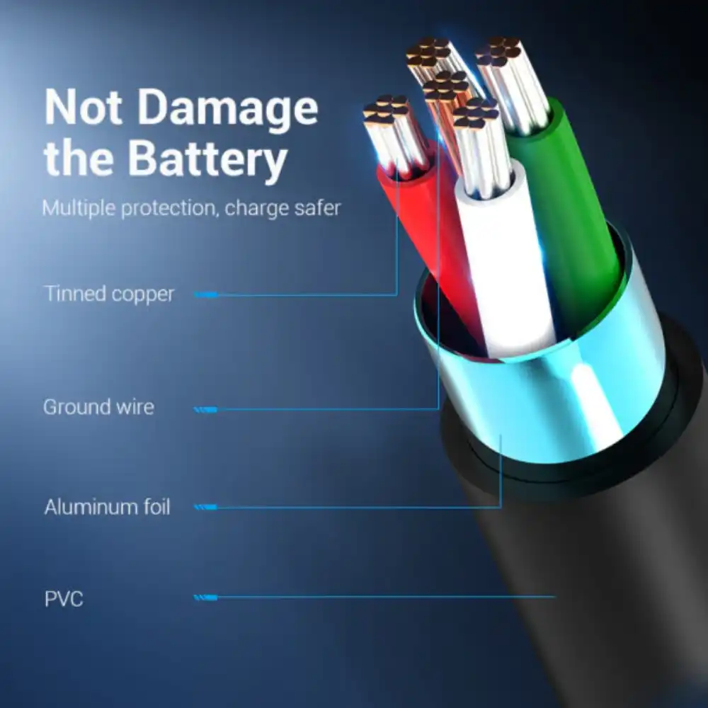VENTION COKLH USB20 A TO C MALE CHARGING CABLE 2M BLUE 4 - One Chip Computers