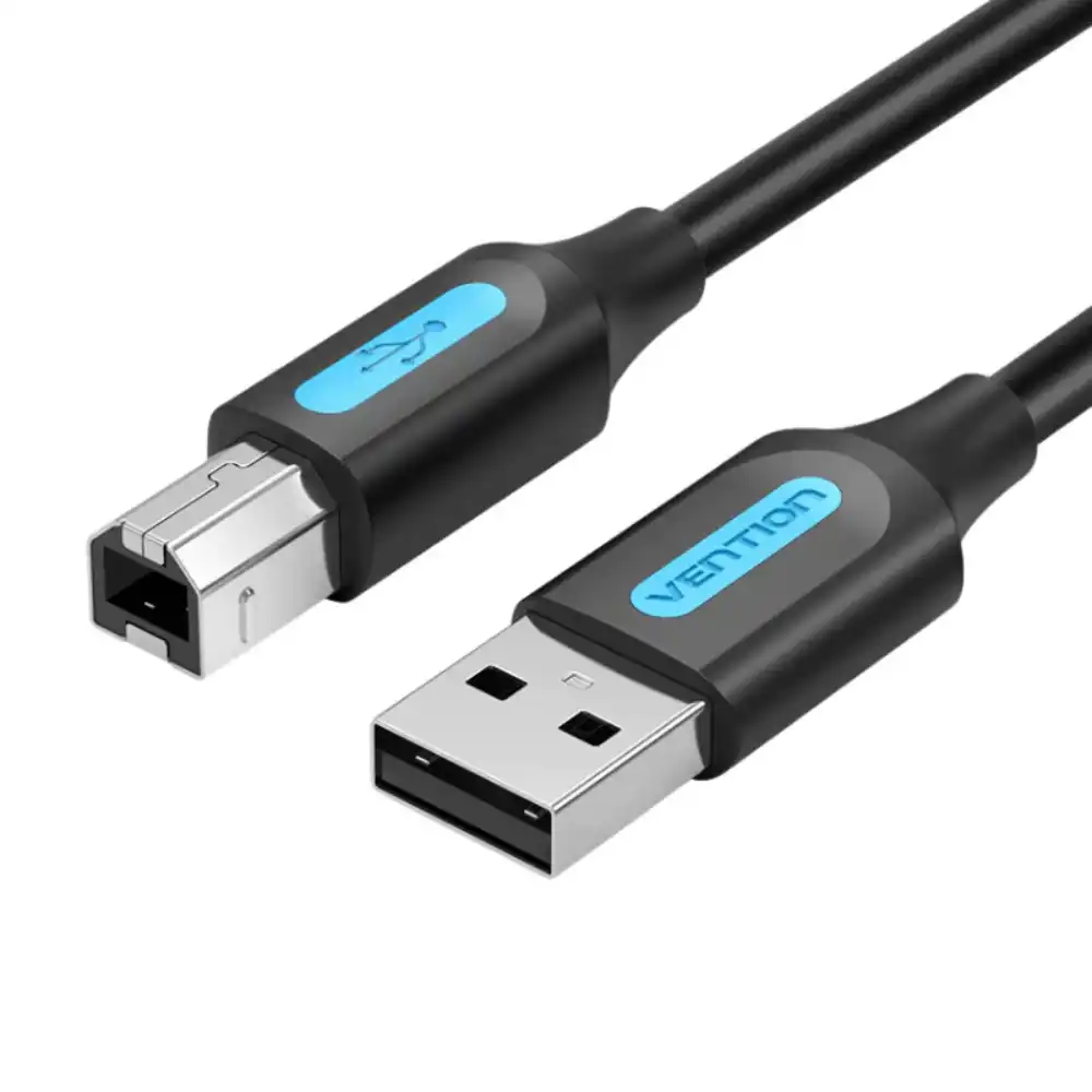 VENTION COQBG USB20 MALE TO USB PRINTER MALE CABLE 15M1 - One Chip Computers Vention COQBG USB 2.0 Male to USB Printer Male Cable 1.5M Black