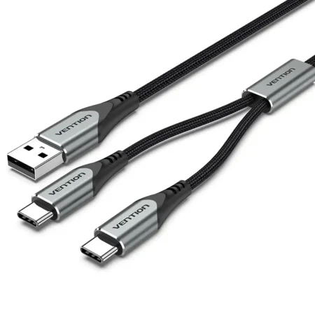 Vention CQOHD USB A to Dual USB-C Male Splitter Cable Black