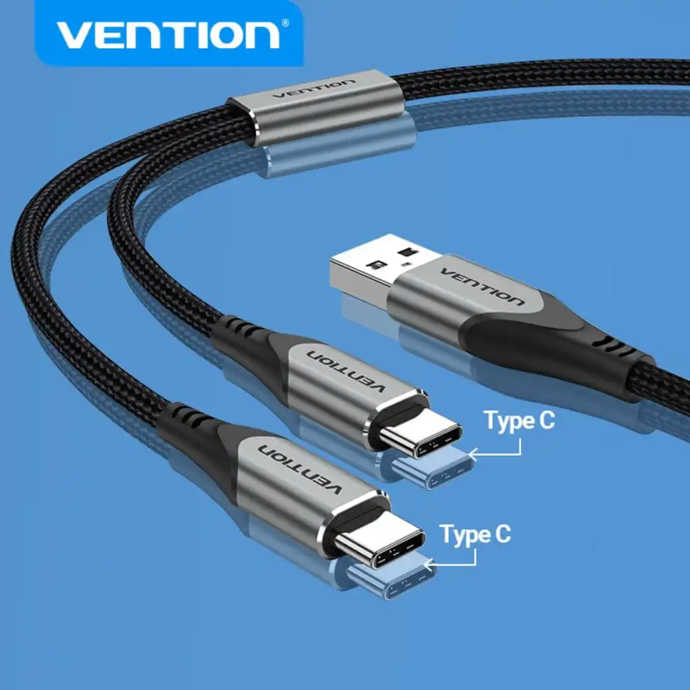 VENTION CQOHD USB A TO DUAL USB-C MALE SPLITTER CABLE4 - One Chip Computers