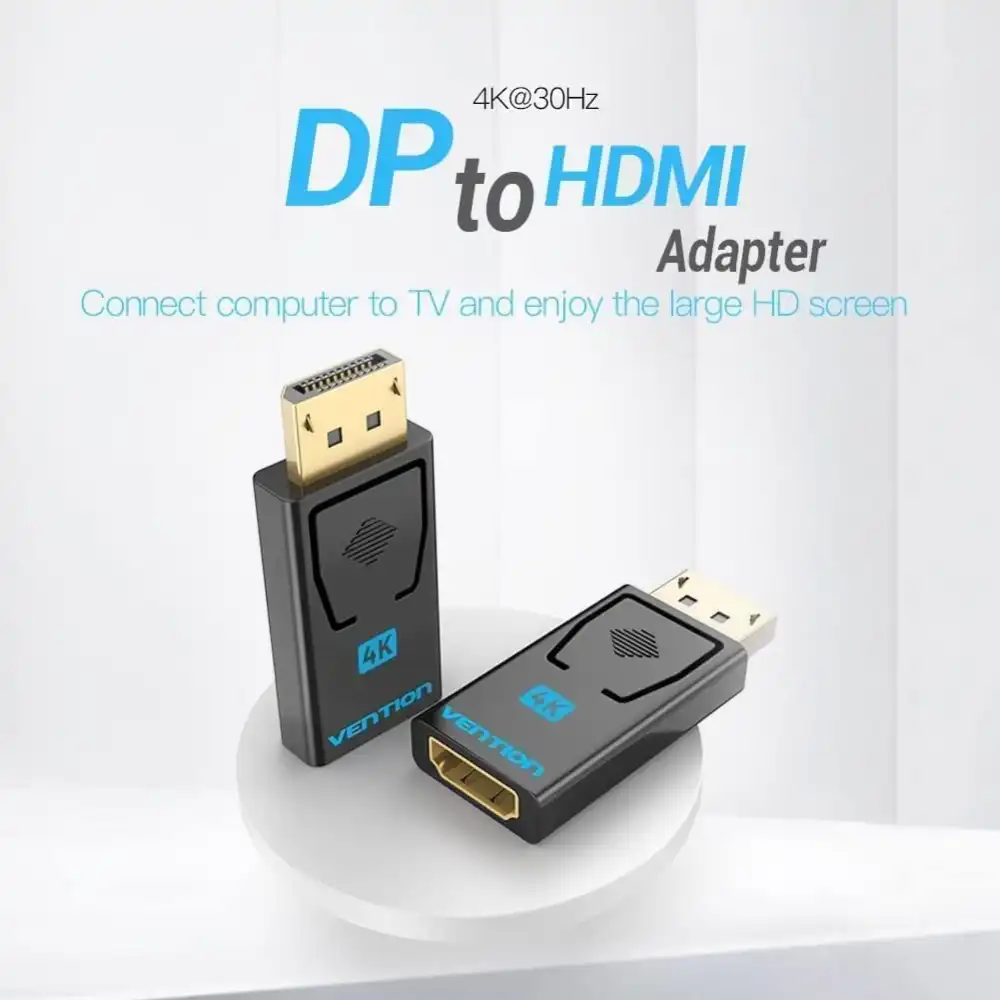 VENTION HBMBO DISPLAY PORT MALE TO HDMI FEMALE ADAPTER 3 - One Chip Computers