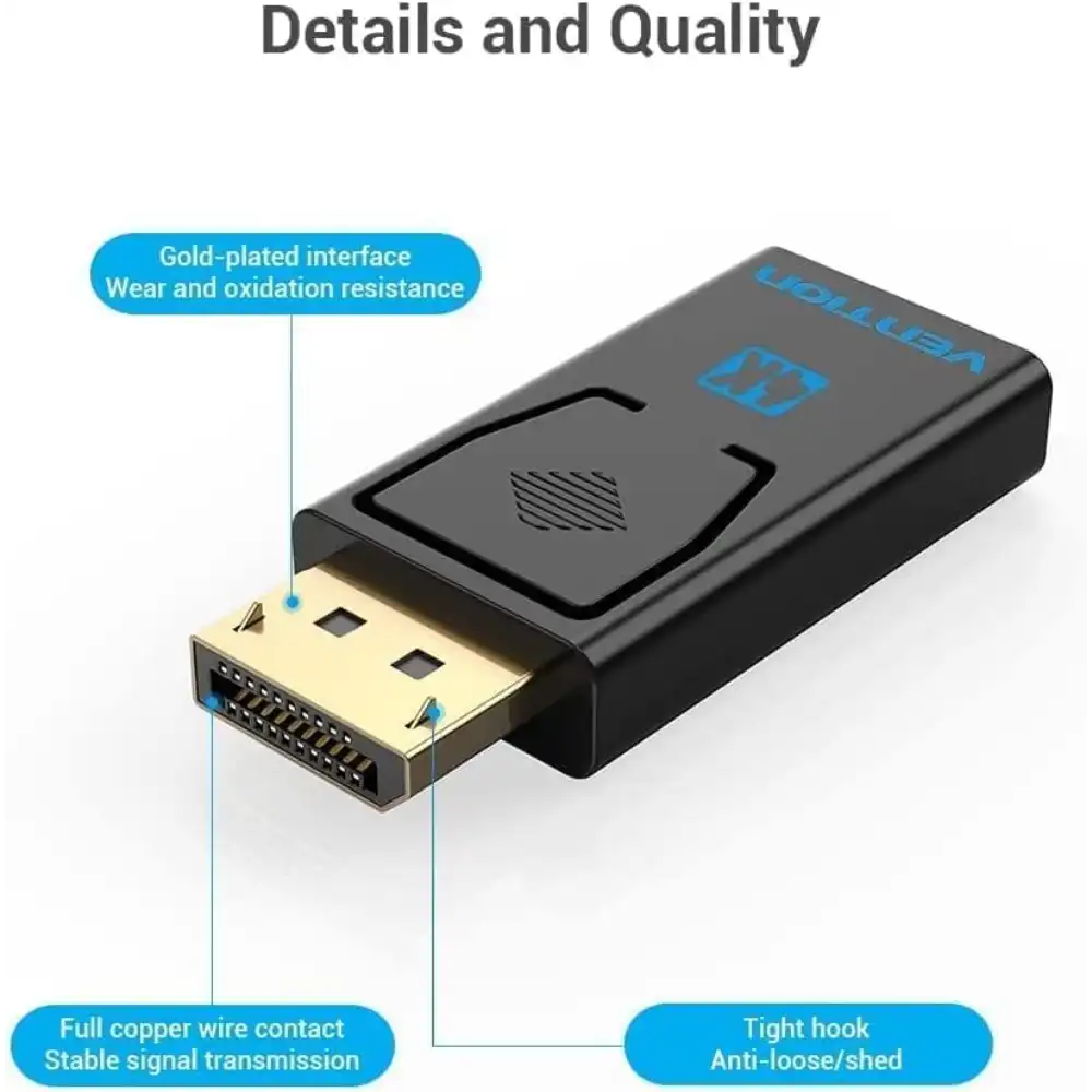 VENTION HBMBO DISPLAY PORT MALE TO HDMI FEMALE ADAPTER 5 - One Chip Computers