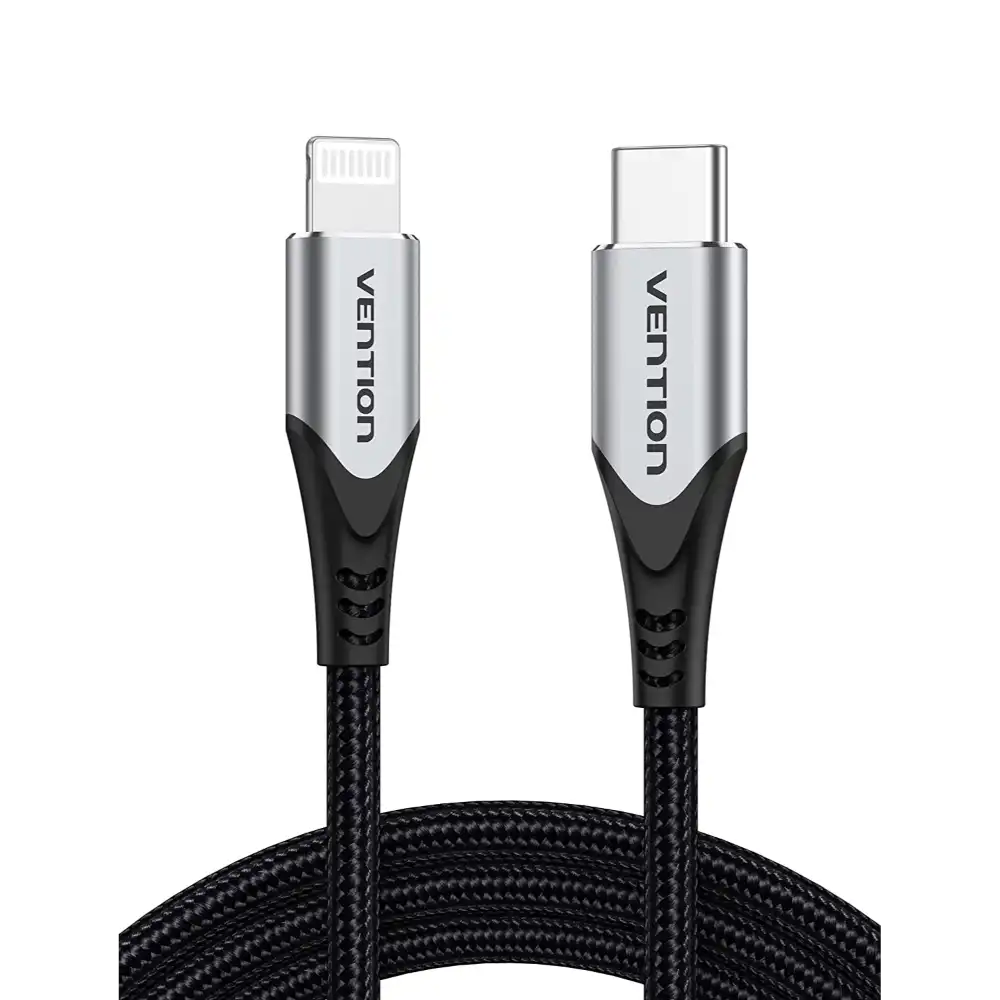 VENTION TACHH LIGHTINING TO TYPE-C CHARGING CABLE 2M2 - One Chip Computers Vention TACHH Lightning to USB-C Charging Cable 2M White