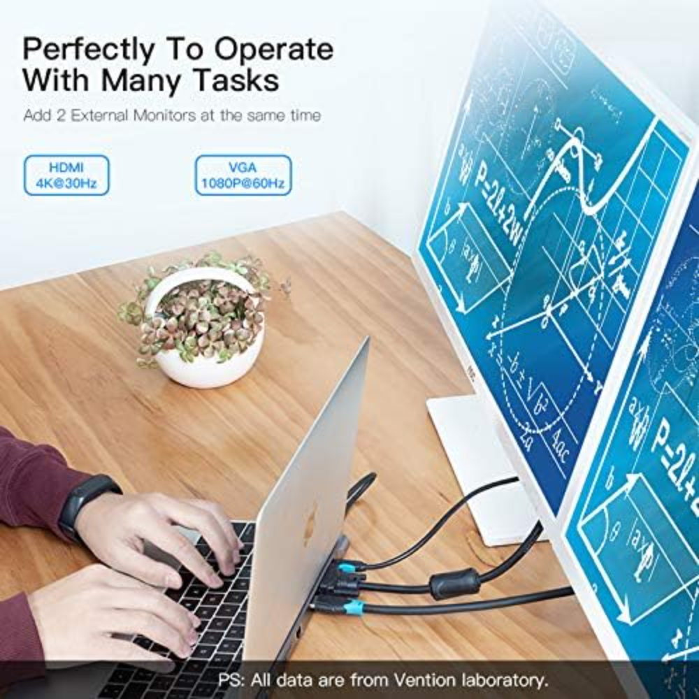VENTION THOHAH 10-IN-1 TYPE-C DOCKING STATION METAL GRAY-2 - One Chip Computers