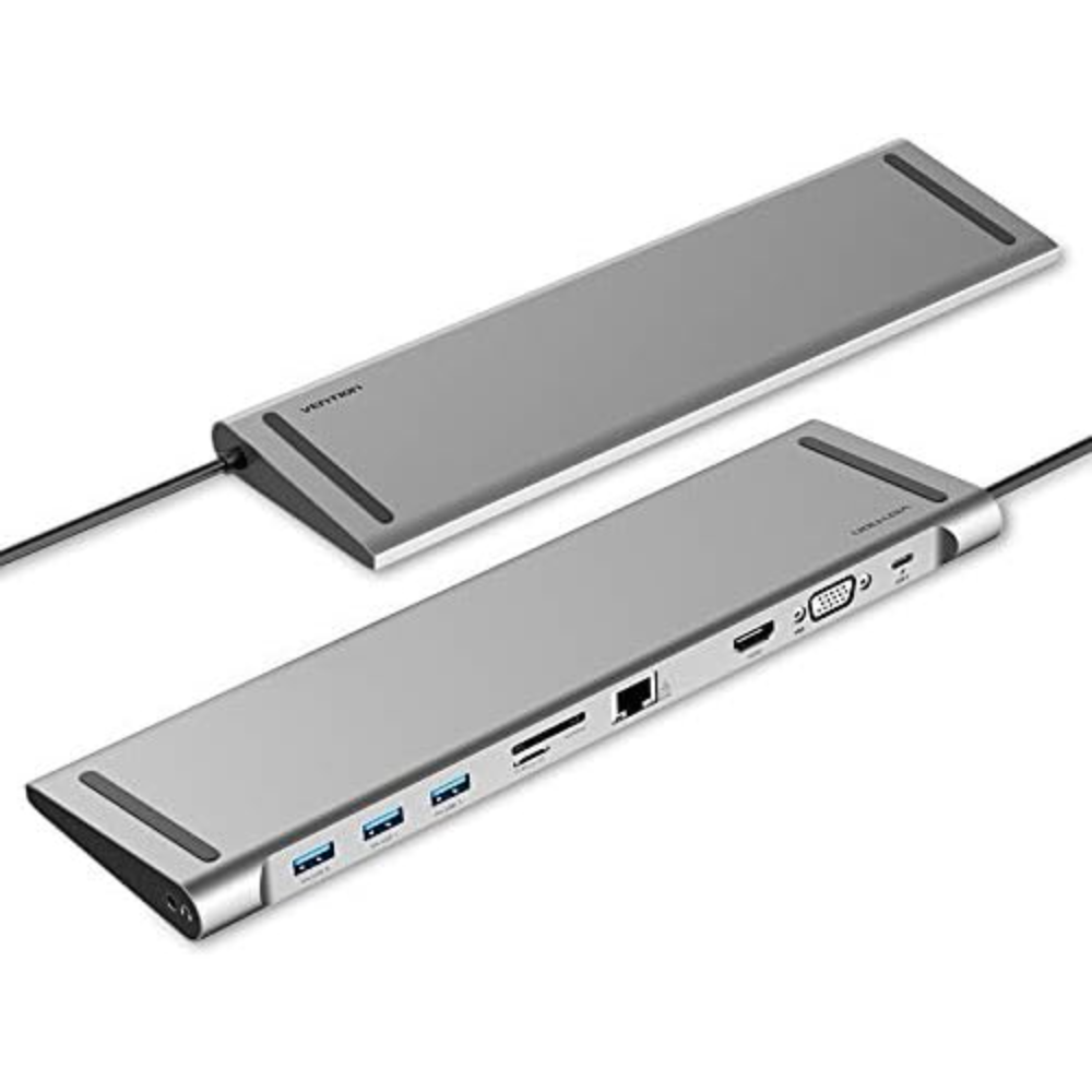 VENTION THOHAH 10-IN-1 TYPE-C DOCKING STATION METAL GRAY - One Chip Computers Vention THOHAH 10-in-1 Type-C Docking Station Metal Gray