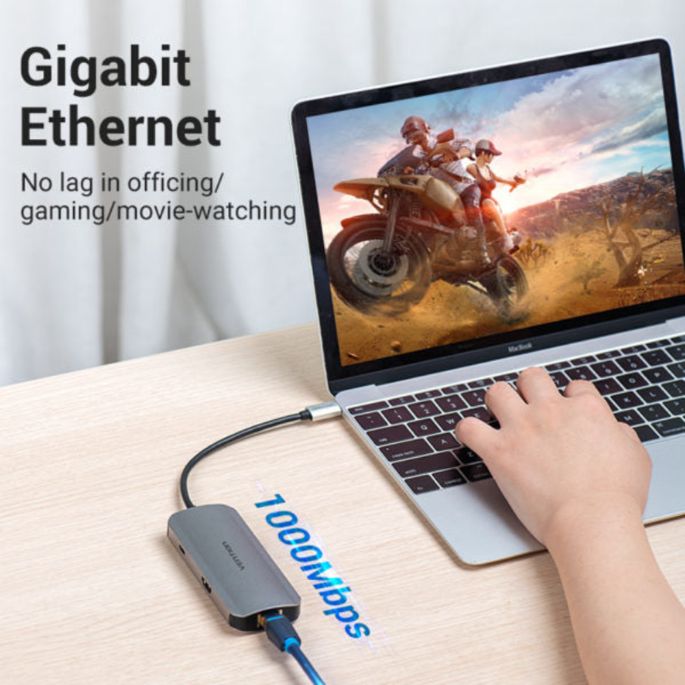 VENTION TOHHB MUTI-FUNCTION USB-C 6-IN-1 DOCKING STATION5 - One Chip Computers