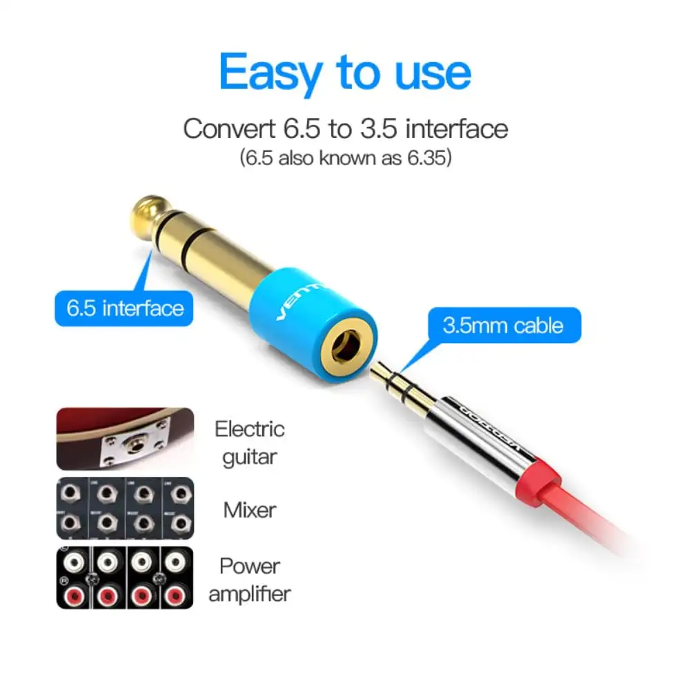 vention-6-5mm-male-to-3-5mm-female-audio-adapter-34294744875174 - One Chip Computers