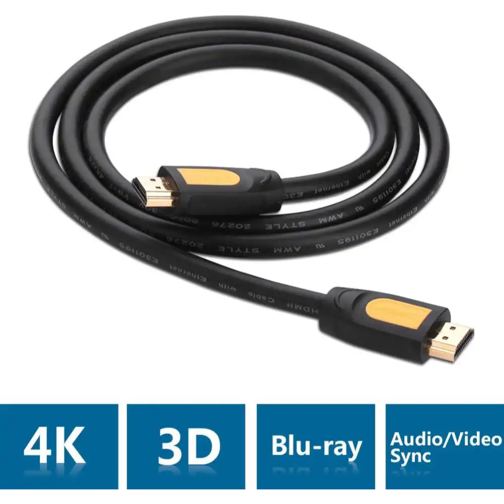 UGREEN 10167 HDMI MALE TO MALE CABLE 5M3 - One Chip Computers UGREEN 10167 HDMI Male to Male Cable 5M Black