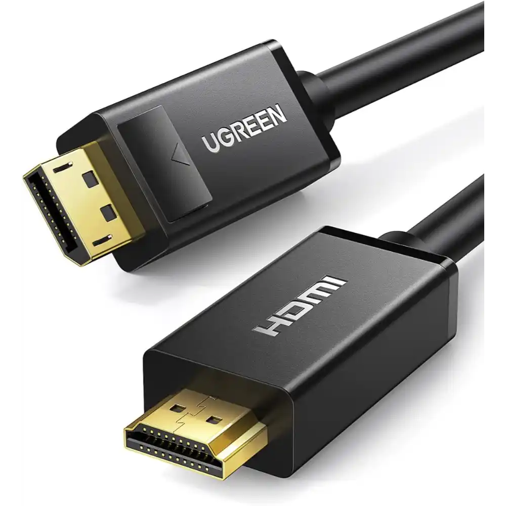 UGREEN 10202 2M DisplayPort to HDMI cable in black - One Chip Computers UGREEN 10202 2M DisplayPort to HDMI cable in black
