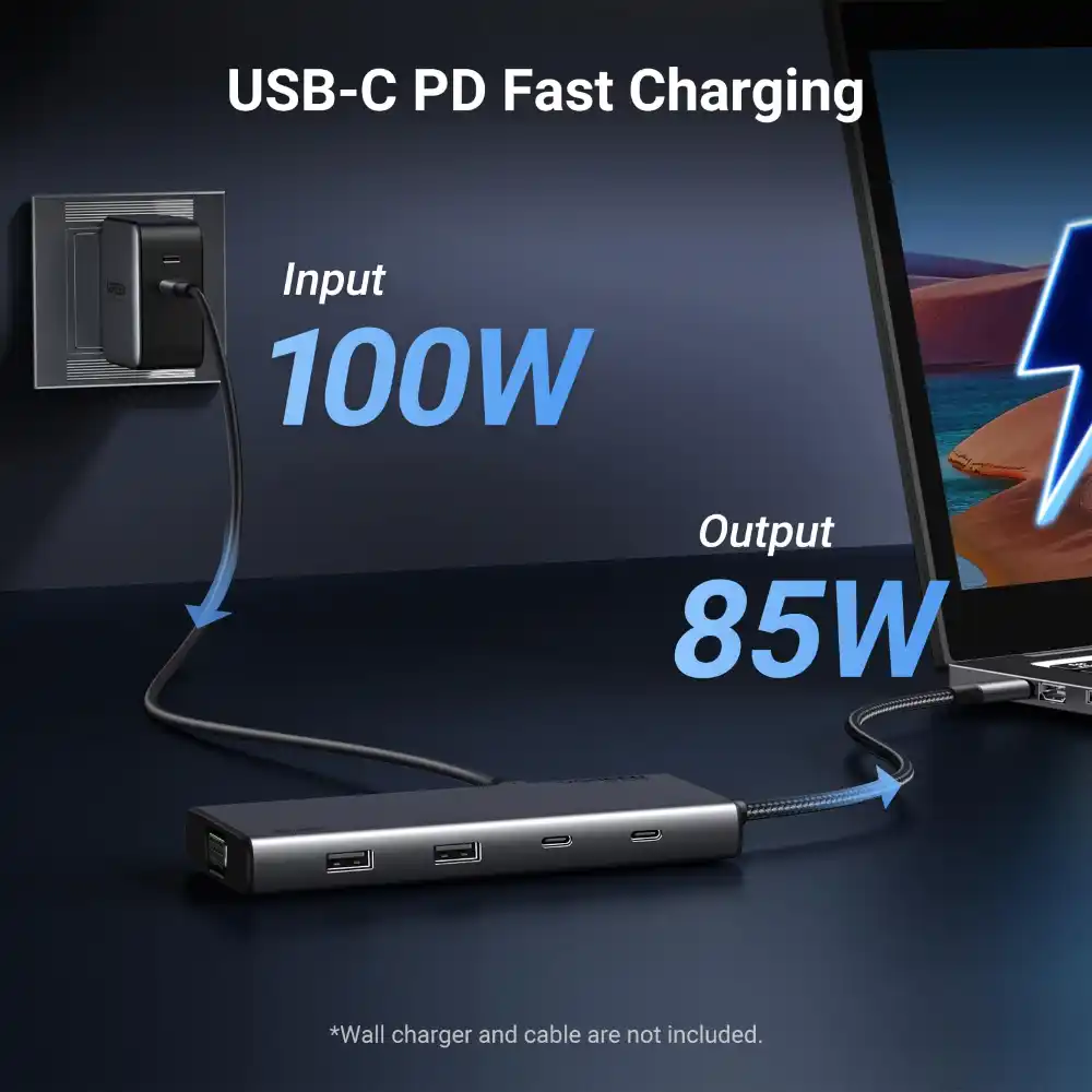 UGREEN 35588 8-in-1 USB-C Docking Station Dual Monitor 4K7 - One Chip Computers