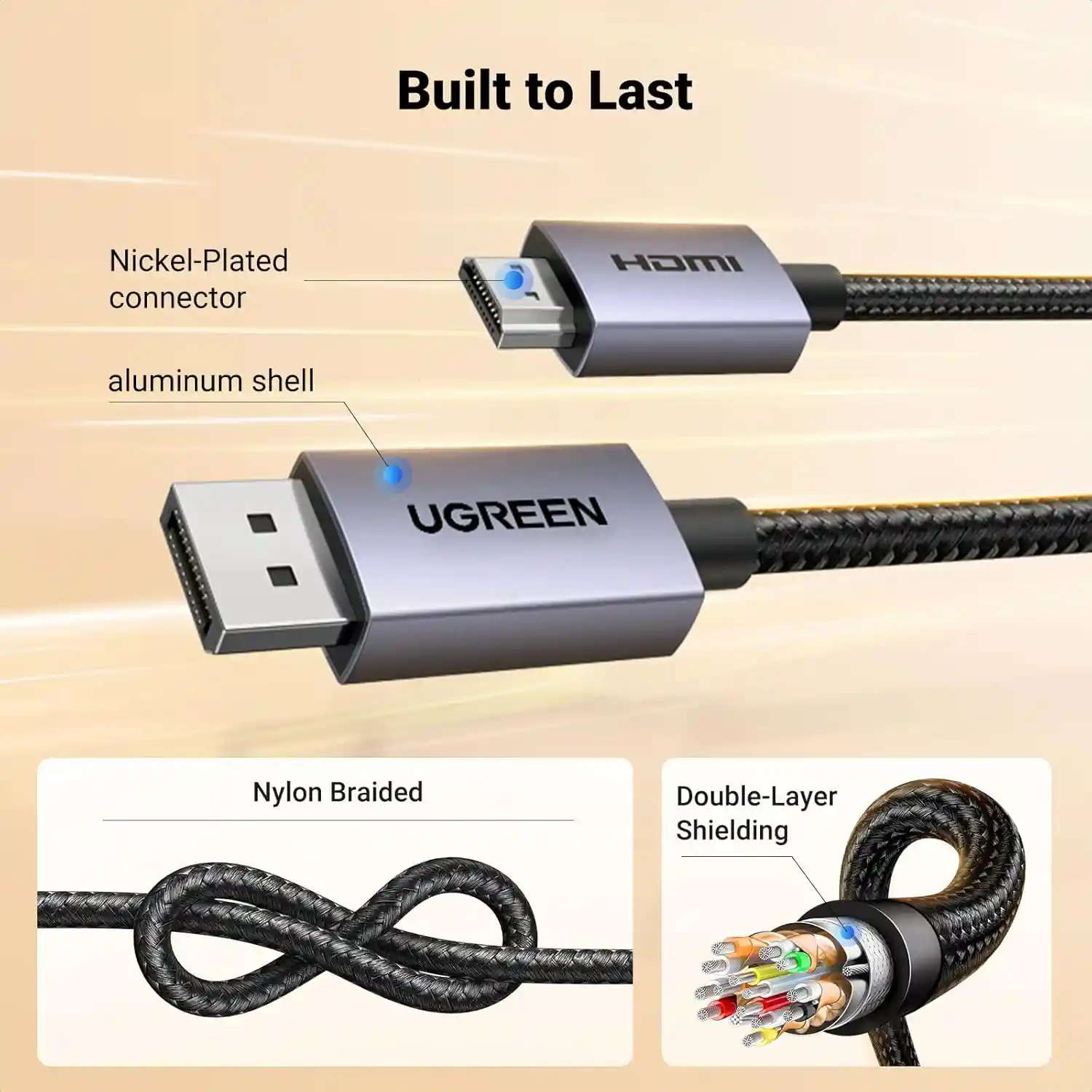 UGREEN 35843 DISPLAYPORT TO HDMI CABLE 1080P 3M - One Chip Computers UGREEN 35843 DISPLAYPORT TO HDMI CABLE 1080P 3M