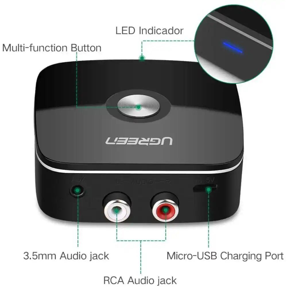 UGREEN 40759 Bluetooth 51 Audio Receiver with 35mm 2RCA 7 - One Chip Computers